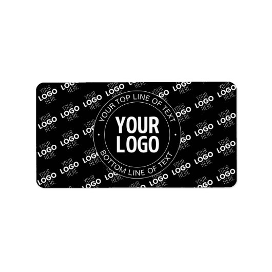 Uw Logo & tekst met Logo Pattern Etiket (Voorkant)