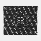 Uw Logo &  tekst met Logo Pattern Fleece Deken (Voorkant (Horizontaal))