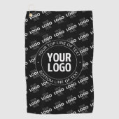 Uw Logo &  tekst met Logo Pattern Golfhanddoek (Voorkant)