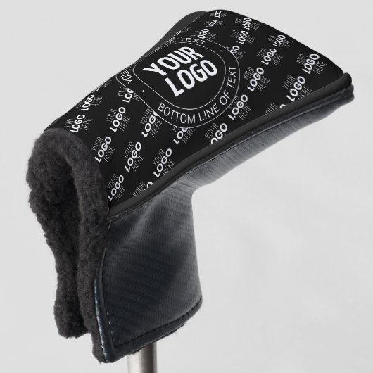 Uw Logo &  tekst met Logo Pattern Golfheadcover (3/4 voorkant)
