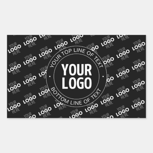 Uw Logo &  tekst met Logo Pattern Rechthoekige Sticker (Voorkant)