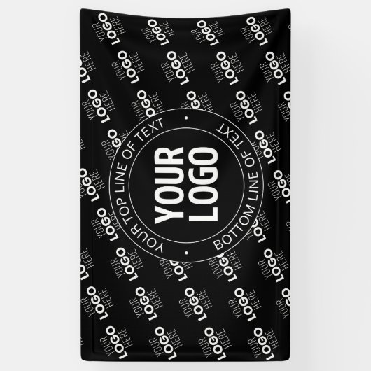 Uw Logo &  tekst met Logo Pattern Spandoek (Verticaal)