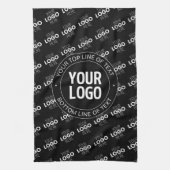 Uw Logo & tekst met Logo Pattern Theedoek (Verticaal)