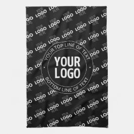 Uw Logo &  tekst met Logo Pattern Theedoek