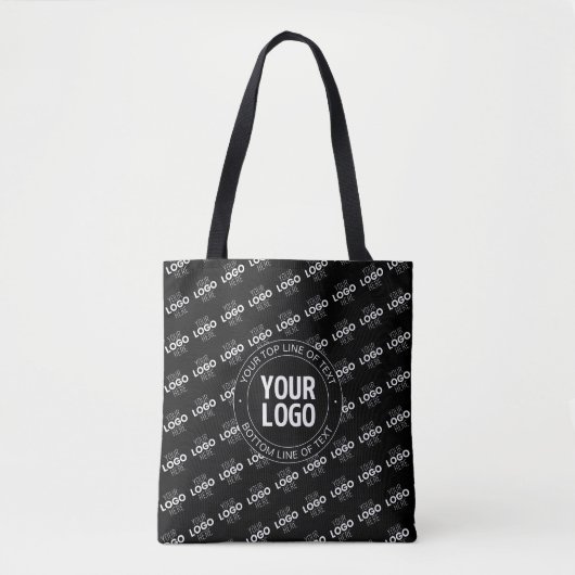 Uw Logo &  tekst met Logo Pattern Tote Bag (Voorkant)