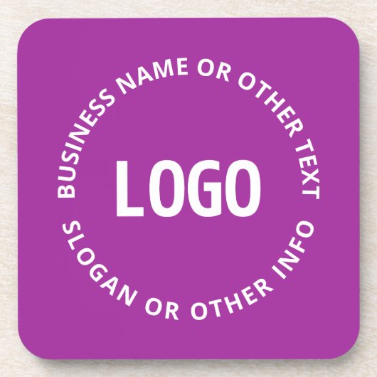 Uw Logo &  tekst | Paarse Violet Bier Onderzetter (Voorkant)