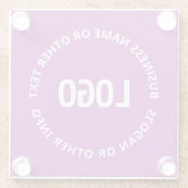 Uw Logo &  tekst | Paarse Violet Glazen Onderzetter (Achterkant)