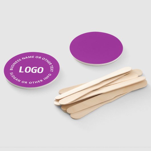 Uw Logo &  tekst | Paarse Violet Handwaaier (Niet-gemonteerd)