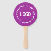 Uw Logo &  tekst | Paarse Violet Handwaaier (Voorkant)