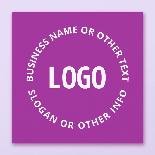 Uw Logo &  tekst | Paarse Violet Informatiekaartje