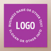 Uw Logo &  tekst | Paarse Violet Informatiekaartje