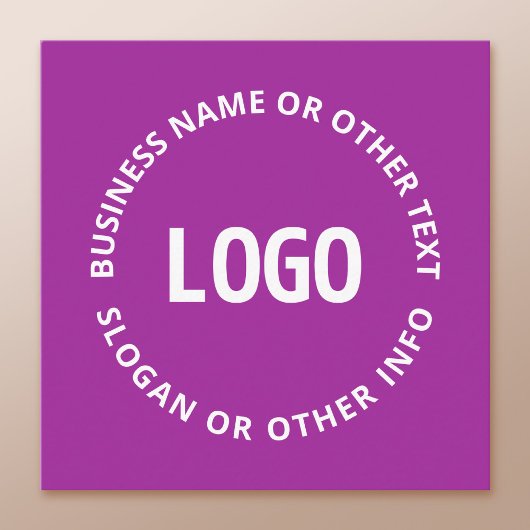 Uw Logo &  tekst | Paarse Violet Informatiekaartje