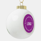 Uw Logo &  tekst | Paarse Violet Keramische Bal Ornament (Links)
