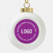 Uw Logo & tekst | Paarse Violet Keramische Bal Ornament (Voorkant)
