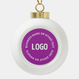 Uw Logo & tekst | Paarse Violet Keramische Bal Ornament