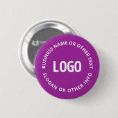 Uw Logo &  tekst | Paarse Violet Ronde Button 5,7 Cm (Voorkant /achterkant)
