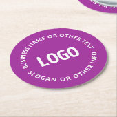 Uw Logo &  tekst | Paarse Violet Ronde Kartonnen Onderzetter (Gebogen)