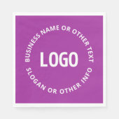 Uw Logo &  tekst | Paarse Violet Servet (Voorkant)