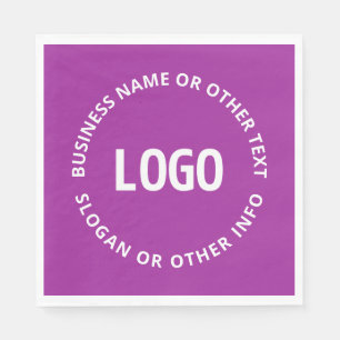 Uw Logo &  tekst   Paarse Violet Servet