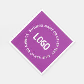 Uw Logo &  tekst | Paarse Violet Servet (Hoek)