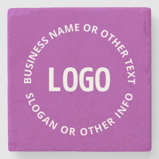 Uw Logo &  tekst | Paarse Violet Stenen Onderzetter (Voorkant)