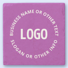 Uw Logo &  tekst | Paarse Violet Stenen Onderzetter