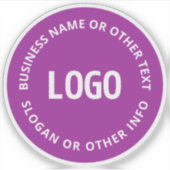 Uw Logo & tekst | Paarse Violet Sticker (Voorkant)