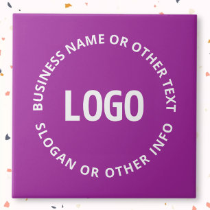 Uw Logo & tekst Paarse Violet Tegeltje