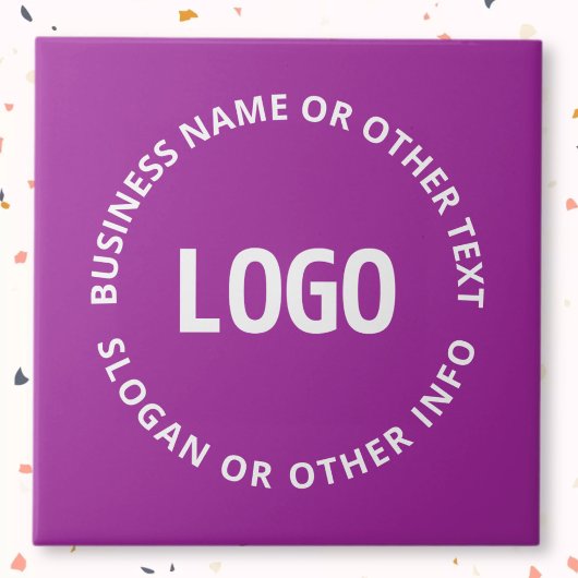 Uw Logo &  tekst | Paarse Violet Tegeltje