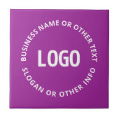 Uw Logo &  tekst | Paarse Violet Tegeltje (Voorkant)
