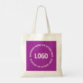 Uw Logo &  tekst | Paarse Violet Tote Bag (Achterkant)