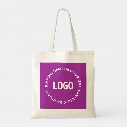 Uw Logo &  tekst | Paarse Violet Tote Bag (Achterkant)