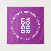 Uw Logo &  tekst | Paarse Violet Wandkleed (Voorkant (horizontaal))