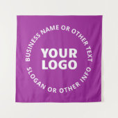 Uw Logo &  tekst | Paarse Violet Wandkleed (Voorkant)