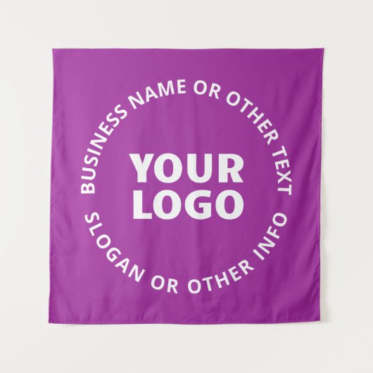 Uw Logo &  tekst | Paarse Violet Wandkleed (Voorkant)