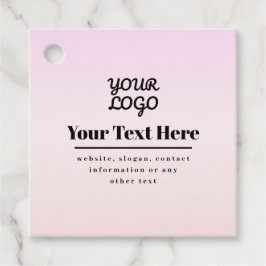 Uw Logo & Tekst | Roze & Perzik Ombre Bedankjes Labels