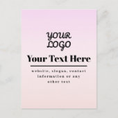 Uw Logo & Tekst | Roze & Perzik Ombre Briefkaart (Voorkant)
