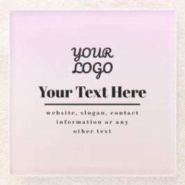 Uw Logo & Tekst | Roze & Perzik Ombre Glazen Onderzetter