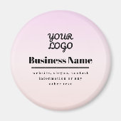 Uw Logo & Tekst | Roze & Perzik Ombre Magneet (Voorkant)