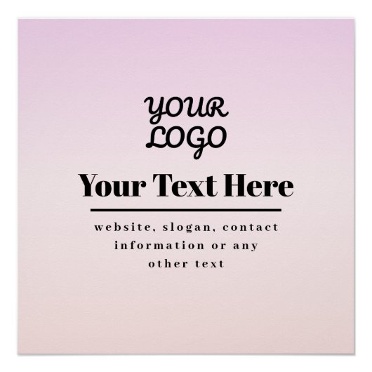 Uw Logo & Tekst | Roze & Perzik Ombre Perfect Poster (Voorkant)
