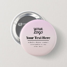 Uw Logo & Tekst | Roze & Perzik Ombre Ronde Button 5,7 Cm