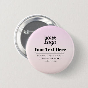Uw Logo & Tekst   Roze & Perzik Ombre Ronde Button 5,7 Cm