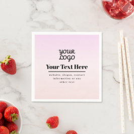 Uw Logo & Tekst | Roze & Perzik Ombre Servet
