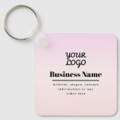 Uw Logo & Tekst | Roze & Perzik Ombre Sleutelhanger (Voorkant)