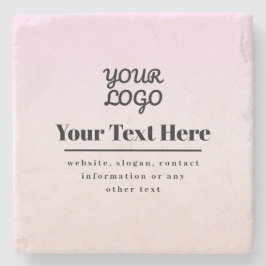 Uw Logo & Tekst | Roze & Perzik Ombre Stenen Onderzetter