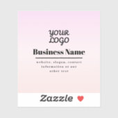 Uw Logo & Tekst | Roze & Perzik Ombre Sticker (Vel)