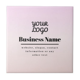 Uw Logo & Tekst | Roze & Perzik Ombre Tegeltje