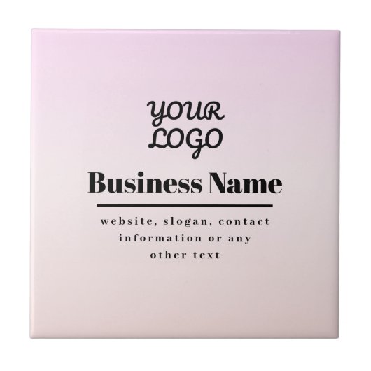 Uw Logo & Tekst | Roze & Perzik Ombre Tegeltje (Voorkant)