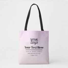 Uw Logo & Tekst | Roze & Perzik Ombre Tote Bag