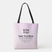 Uw Logo & Tekst | Roze & Perzik Ombre Tote Bag (Achterkant)